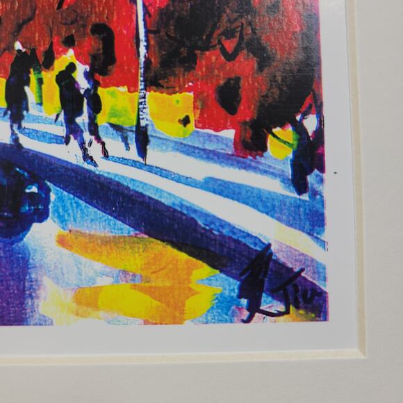 VTG Signed Jiu New York City Times Square Street Art Print Poster Wall Decor - Picture 11 of 15